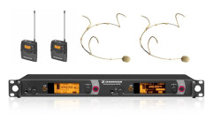 Funkmik-System 2-Kanal, Sennheiser 2000, UHF inkl. Taschensender und Headset (DPA)